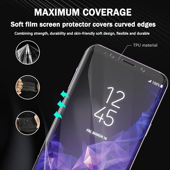 3 Pack for Samsung Galaxy S9 Screen Protector Flexible TPU Film Not Tempered - Image 6