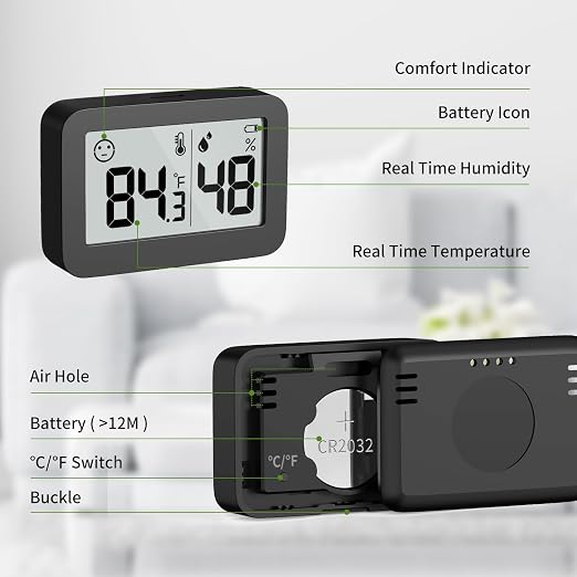 DOOMAY Mini Hygrometer Indoor Thermometer, Digital Humidity Gauge - Image 7