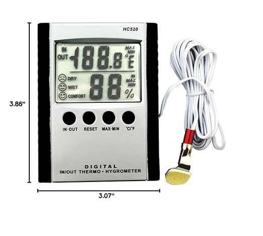 iKKEGOL Digital Indoor Outdoor in/Out Wall Mount Monitor Sensor LCD Temperature - Image 7