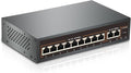 9 Port PoE Switch with 2 Uplink, 9 PoE+ Port 100Mbps, 120W 802.3af/at, Metal by Davuaz