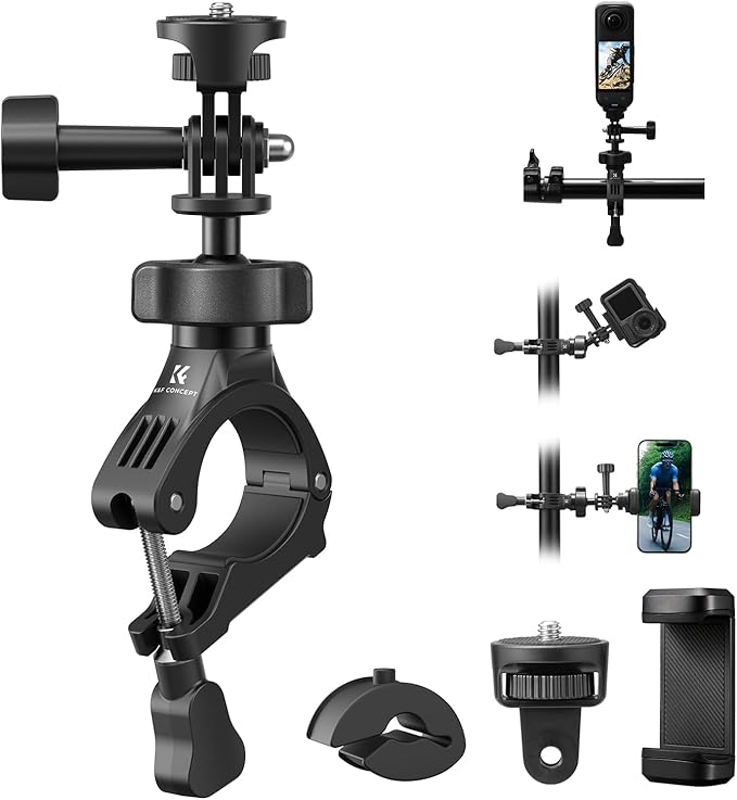 K&F CONCEPT Handlebar Bike Motorcycle Mount, 360° Rotation Camera Clamp Mount by KFCONCEPT