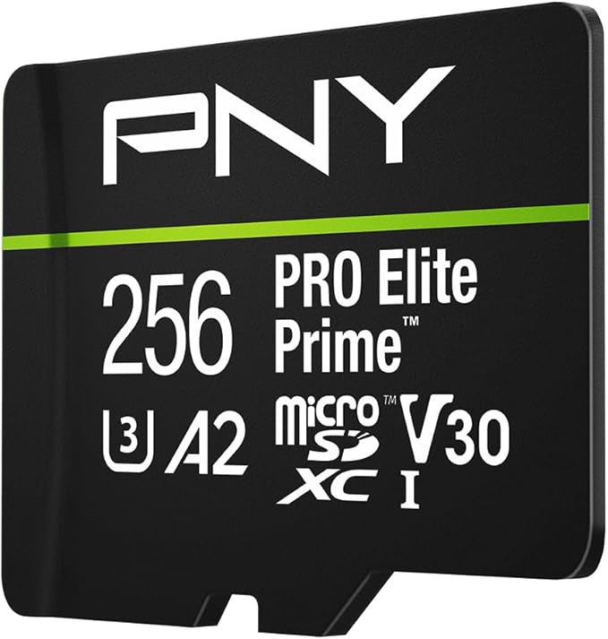 PNY 256GB PRO Elite Prime™ C10 U3 V30 A2 microSDXC Flash Memory Card – by PNY
