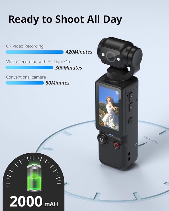 Vlogging Camera with 180° Rotating Lens, Pocket Body Camera with Audio & Video - Image 4