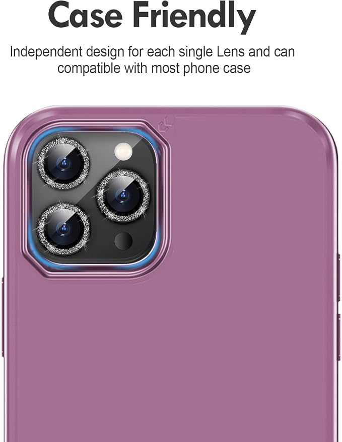 for iPhone 14 Pro/14 Pro Max Camera Lens Protector Bling, 9H Hardness - Image 6