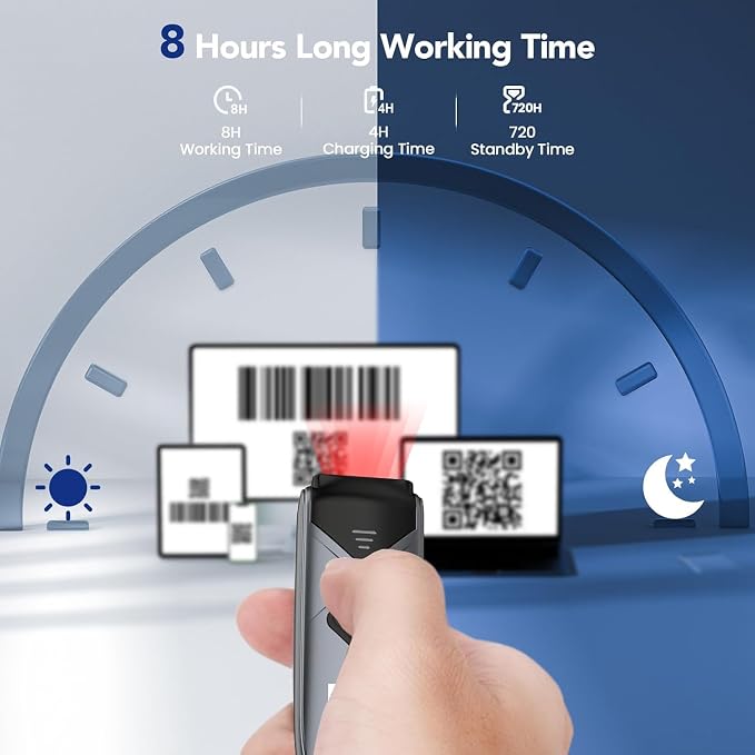 Eyoyo 2-Pack Mini QR 2D&1D Bluetooth Barcode Scanner Portable Wireless Barcode - Image 4