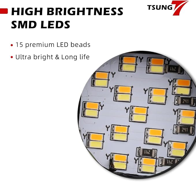 TSUNG Universal Motorcycle SMD LED Turn Signals 12V Brake Tail Lights Running - Image 4