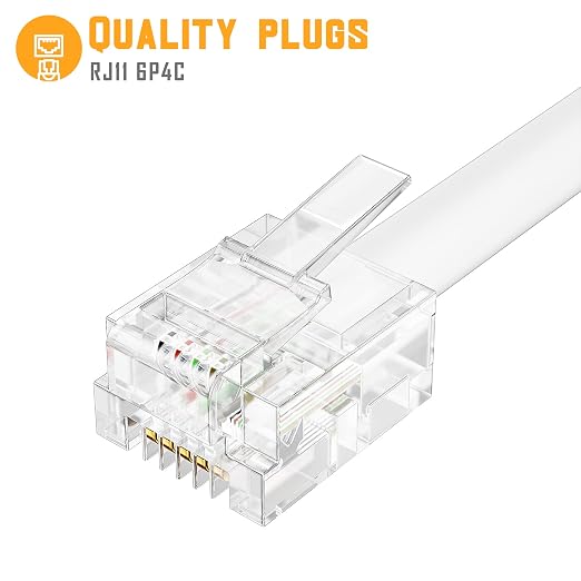 Uvital RJ11 Duplex Wall Jack Adapter Dual Phone Line Splitter, Two Way - Image 3