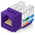 Everest 90° Angled RJ45 Cat6 Keystone Jacks 50-Pack in Purple by EverestMediaSolutions