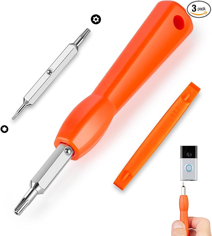 Video Doorbell Screwdriver, Double-Ended T6 T15 Screw Driver Tool by JVSEYTE
