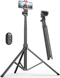 Pnitri 71'' Phone Tripod Stand, Extendable Reinforced Aluminum Phone Stand by Pnitri