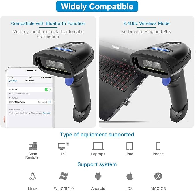 NETUM Bluetooth Barcode Scanner, Compatible - Image 3