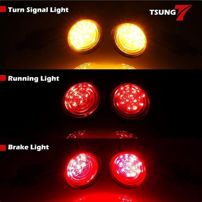 TSUNG Universal Motorcycle LED Turn Signals Small Bullet Front Rear Blinkers - Image 3