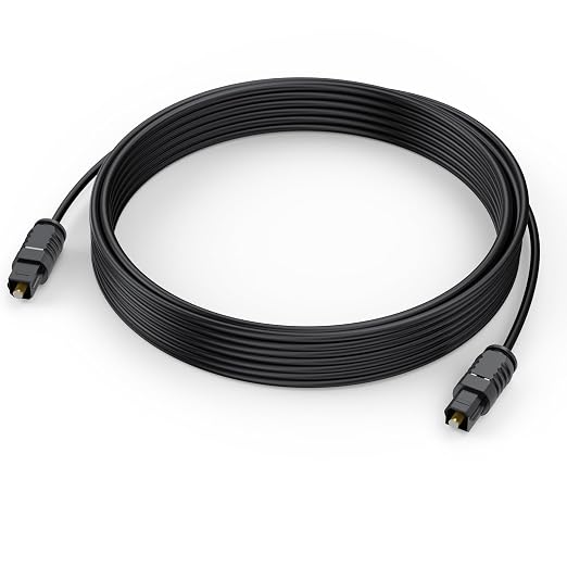 Optical Audio Cable 15 feet, Digital Audio Optical Cable Ultra-Thin Cord by DteeDckDirect