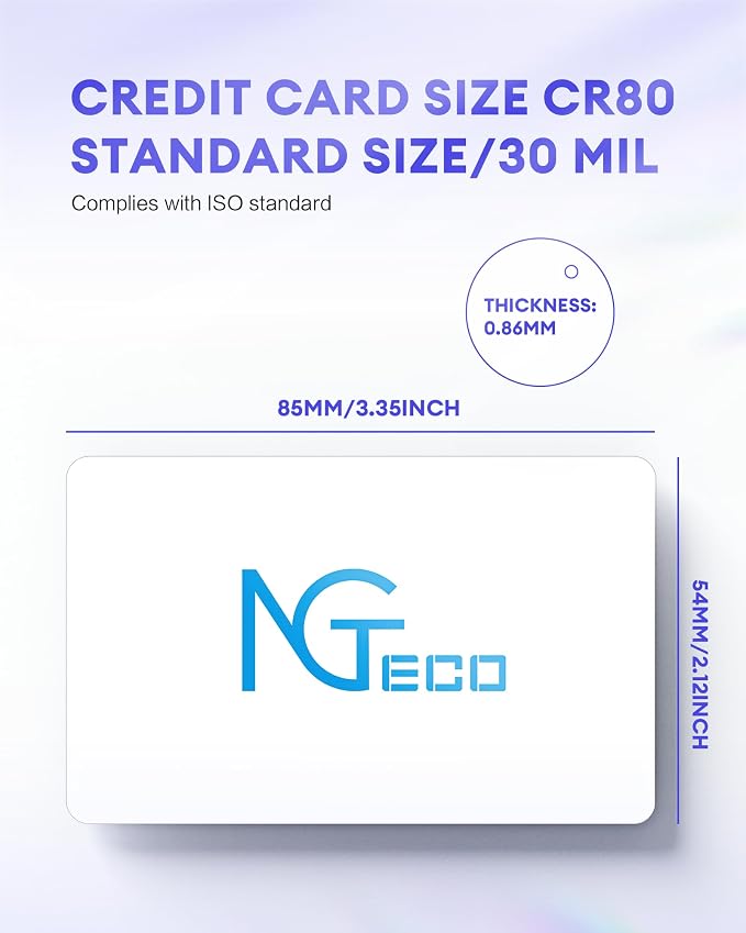 NGTeco Smart Time Card PVC Employee ID Card MB1, TC7 Time Clocks, Waterproof & - Image 3