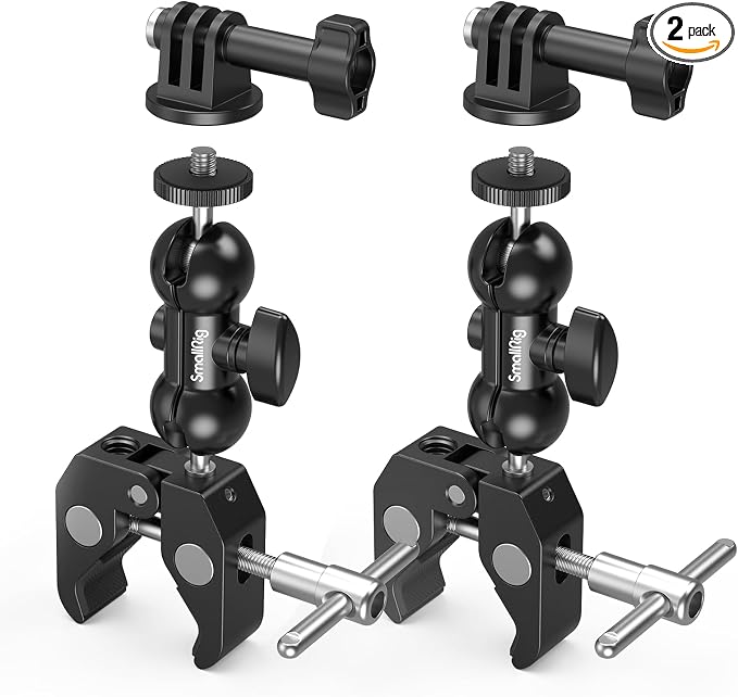 SMALLRIG Super Camera Clamp Mount 2-Pack, Double Ball Head Magic Arm Adapter by SmallRig