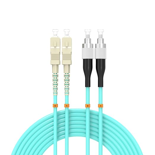 SC/UPC to FC/UPC Fiber Patch Cable OM3 1.5Meter/5ft 10GB/Gigabit Multimode by Buacoz