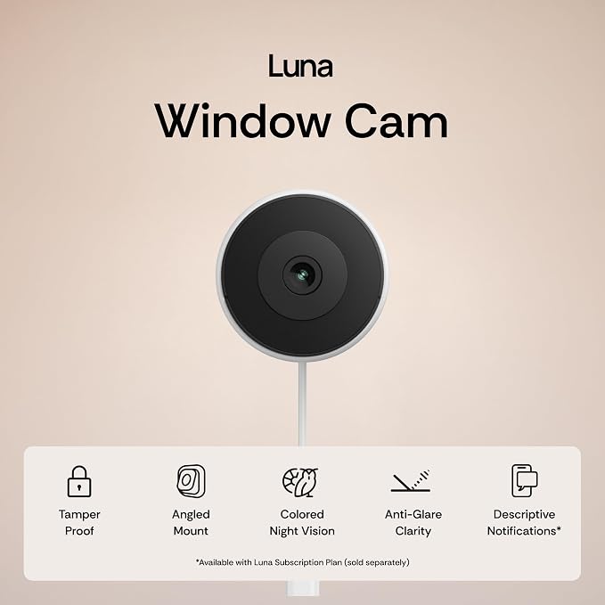 Luna 3MP 2K Window Camera, 2.4GHz & 5GHz WiFi6 Indoor Cameras - Image 2