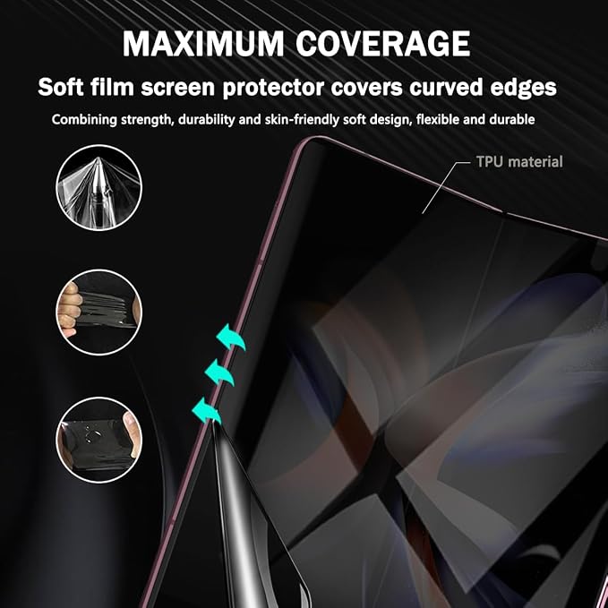for Samsung Galaxy Z Fold 4 Inner Privacy Screen Protector 1 Pack. Anti Scratch - Image 5