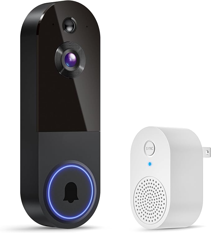 1080p Wireless Video Doorbell Camera, AI Human Detection, 2-Way Talk, Night by Unknown