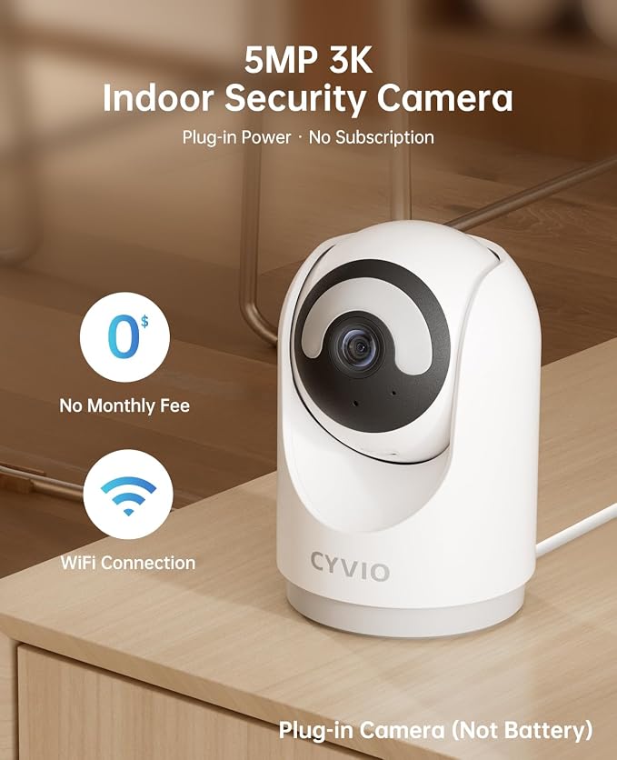 Indoor Security Camera, 5MP Plug-in Wireless WiFi Home Camera - Image 2