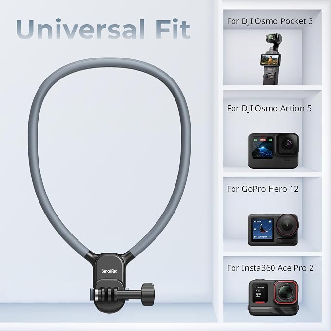 SMALLRIG Magnetic Neck Mount for Action Camera, Quick Release One-Click Button - Image 7