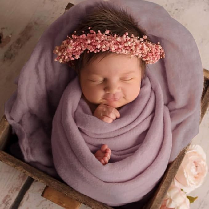 Newborn Posing Wrap Newborn Photography Props Soft Stretch Knit Blanket - Image 5