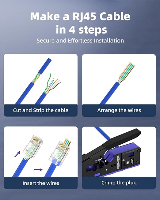 VCE 100-Pack Cat6 RJ45 Pass Through Connectors, 10Gbps Unshielded Ethernet - Image 7