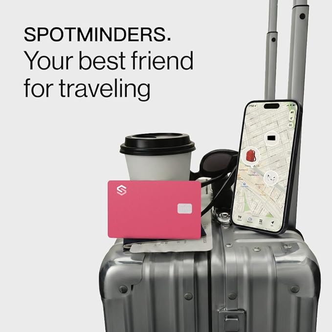 SPOTMINDERS Apple MFi Certified Credit Card Wallet Tracker PRO Pink Travel - Image 2