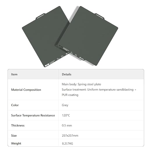 FYSETC 3D Printer Accessories 256mm Build Plate: Gray A1 257X257mm Dual Side - Image 7