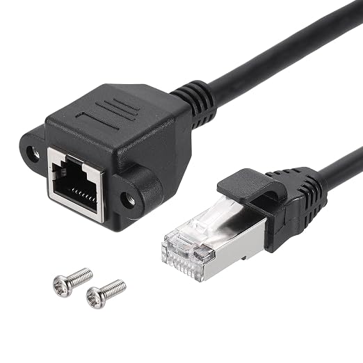 MECCANIXITY Cat5 Ethernet Extension Cable, 1.6Ft RJ45 Male to Female Screw by MECCANIXITY