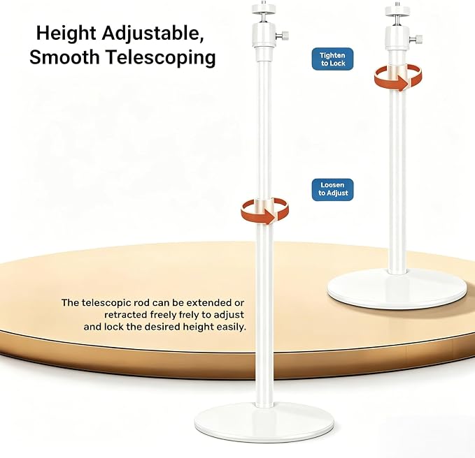 White Adjustable Height Metal Floor Stand - Image 5