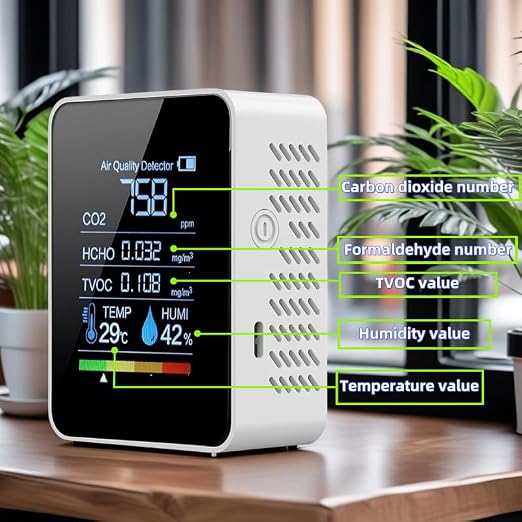5-in-1 Indoor Air Quality Monitor, Professional Portable Detector&Accurate CO2 - Image 2