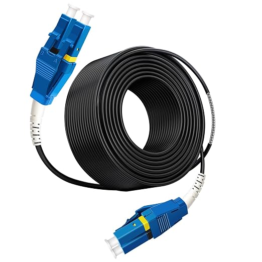 20 Meters Uniboot LC to LC Outdoor Armored Fiber Patch Cable, Low Friction by Bangun