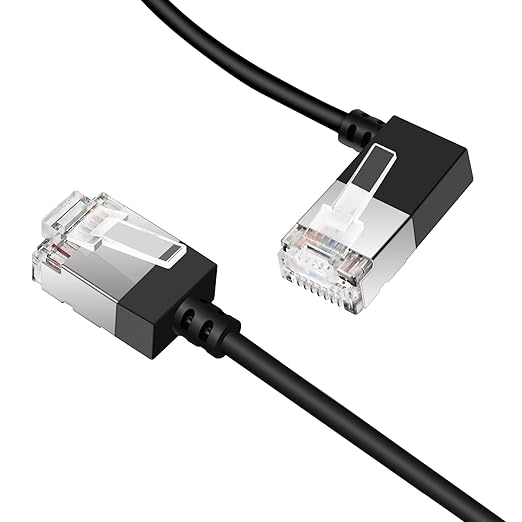 Ultra Slim 90° Degree Cat 6A Ethernet Cable Left Angled 3.3 Feet 2Pack - Image 2