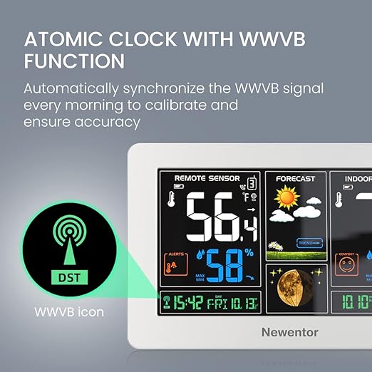 Newentor Weather Station Wireless Indoor Outdoor Thermometer, Color Display - Image 4