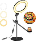 Selfie Ring Light with Stand and Phone Holder, Overhead Phone Mount with 10.5" by LUXSURE