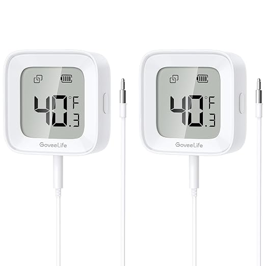 GoveeLife Freezer Thermometer Alarm 2 Pack, Smart Bluetooth Temperature Monitor by GoveeLife
