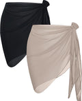 CHICGAL 2 Pieces Women Beach Sarong Bathing Suit Wrap Skirt Sheer Bikini by CHICGAL