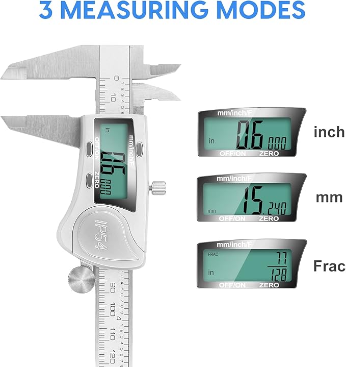 Digital Caliper Measuring Tool, IP54 Waterproof Electronic Micrometer Caliper - Image 3