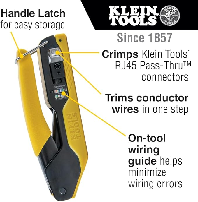Klein Tools VDV026-813 RJ45 Ethernet Cable Tester and Crimper Kit, Pass-Thru - Image 3