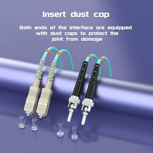 Fiber Patch Cable OM3 SC/UPC to ST/UPC 196ft/60meters, 10Gb/Gigabit MultiMode - Image 6