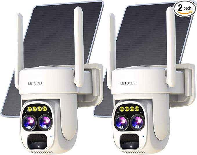 Cameras for Home Security Wireless Outdoor Solar, Alexa Security Camera Outside by LETSCEE