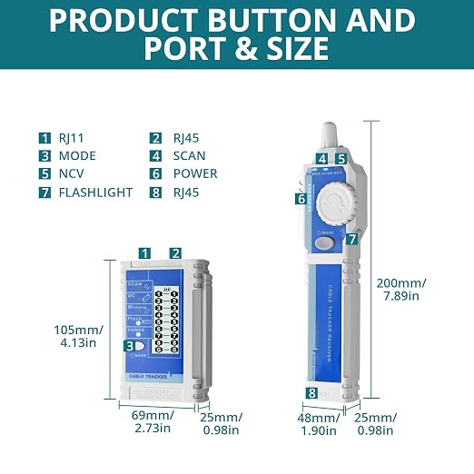 Network Cable Tester NCV for CAT5 CAT6 CAT7 CAT8, Ethernet Wire Tracker for - Image 6