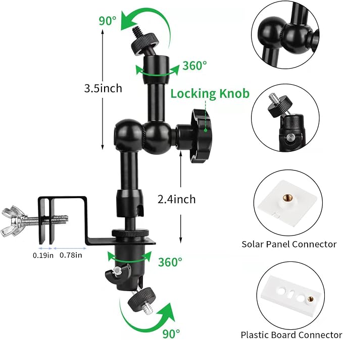 2-in-1 Gutter Mount for Solar Panel, Stick Up Cam Battery, Spotlight Cam and - Image 4