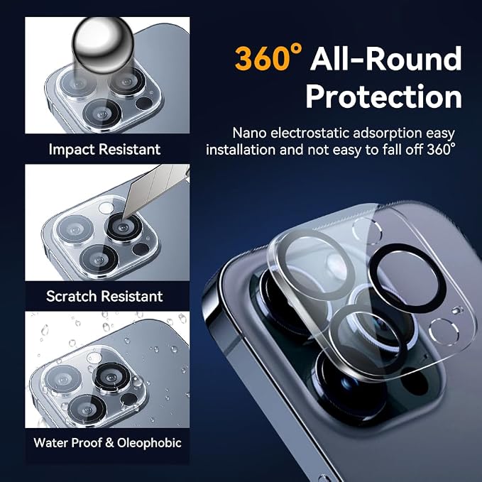 Camera Lens Protector for iPhone 15 Pro 6.1" ＆ iPhone 15 Pro Max 6.7", 9H - Image 2
