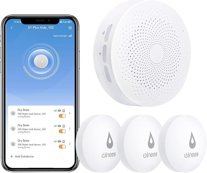 Winees WiFi Water Detector, 3 Pack Water Sensors by WINEES