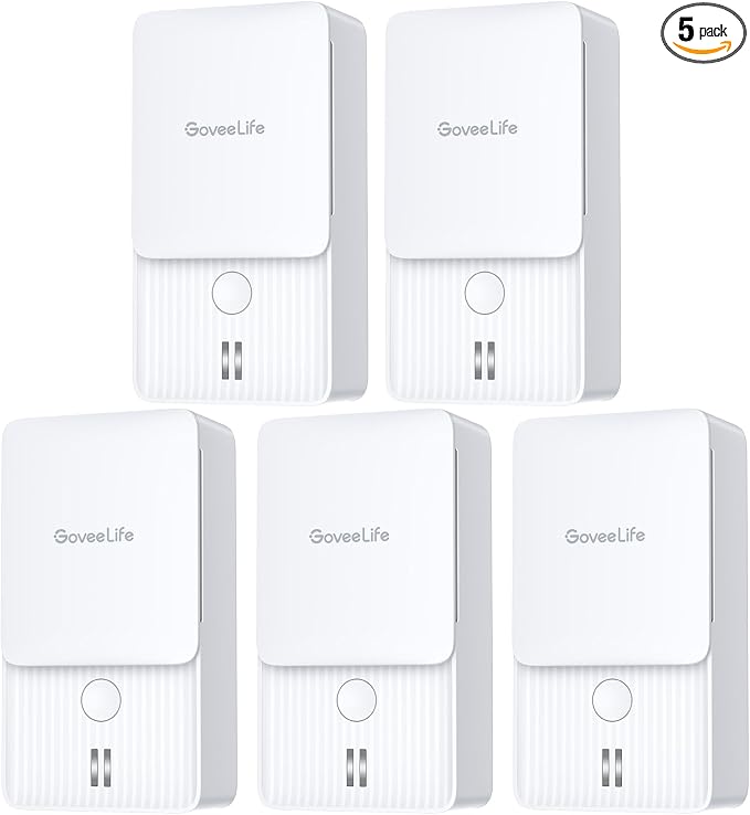 GoveeLife Water Leak Detectors 5 Pack, 100dB Adjustable Audio Alarm and Leak by GoveeLife