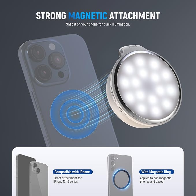 NEEWER Basics Magnetic LED Selfie Light Compatible - Image 4