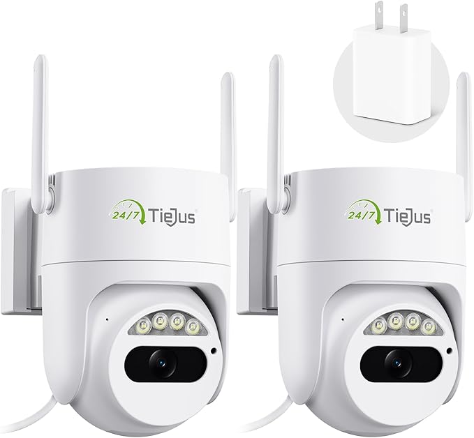5G/2.4G Security Camera Outdoor, 3MP Wired Cameras 24/7 Recording, Plug-in Power by Tiejus