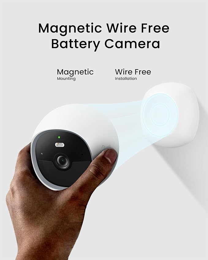 youkey Magnetic Indoor Security Camera Wireless, 2K Battery Powered Camera - Image 2